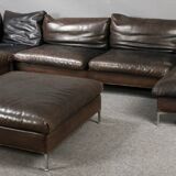 Gigantic modular leather sofa design for 12 people.