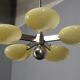 Exceptional Art Deco Functionalist Nickel-Plated Chandelier, 1930s