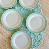 6 assiettes à dessert vert menthe
