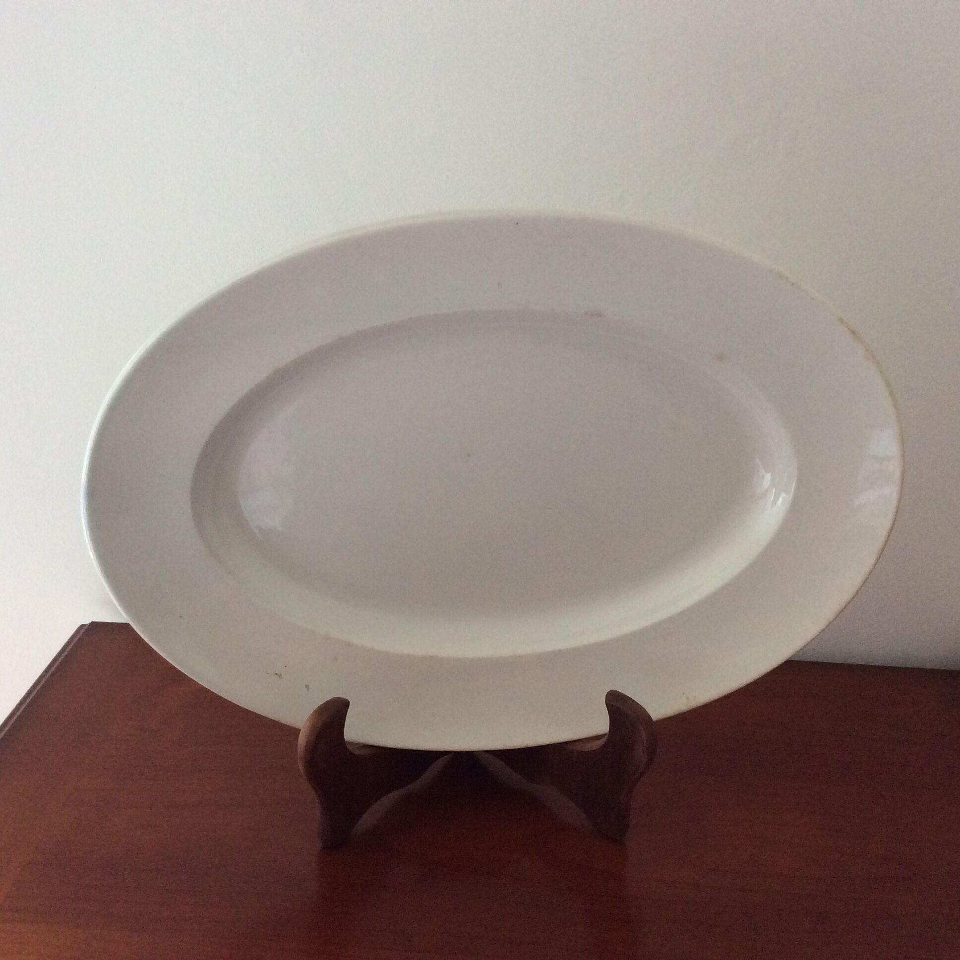 Old oval white dish veillard bordeaux
