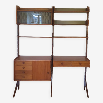 Bibliothèque en teck, modèle ERGO, Vintage Scandinave 1960s