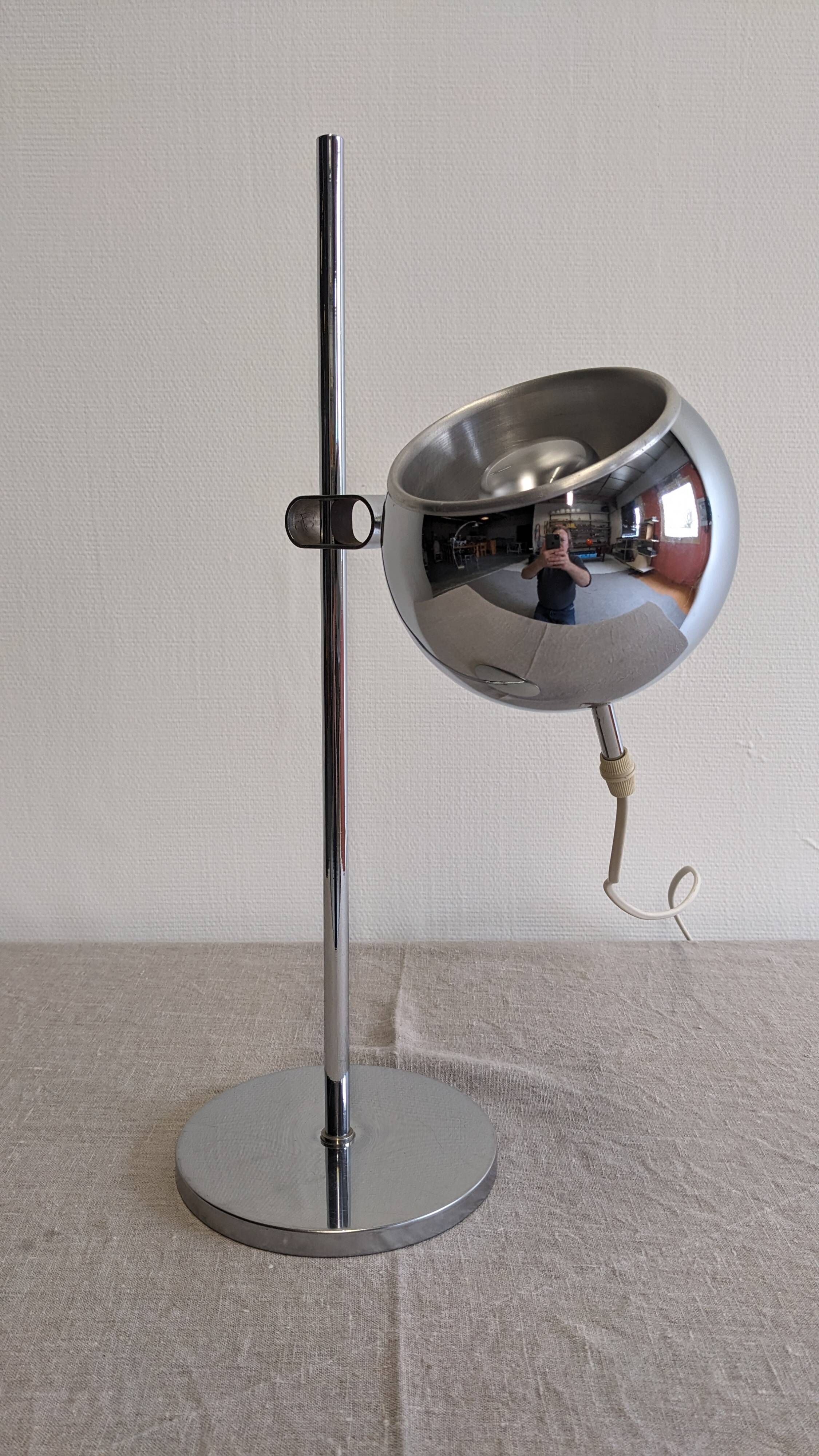 Chrome Eye Ball lamp, Space Age, Germany circa 1970.
