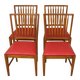 Set of 4 Moder chairs, 1960s – oak and eco-leather, vintage