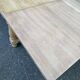Renovated extendable farmhouse dining table made of solid raw oak from the 1950s.