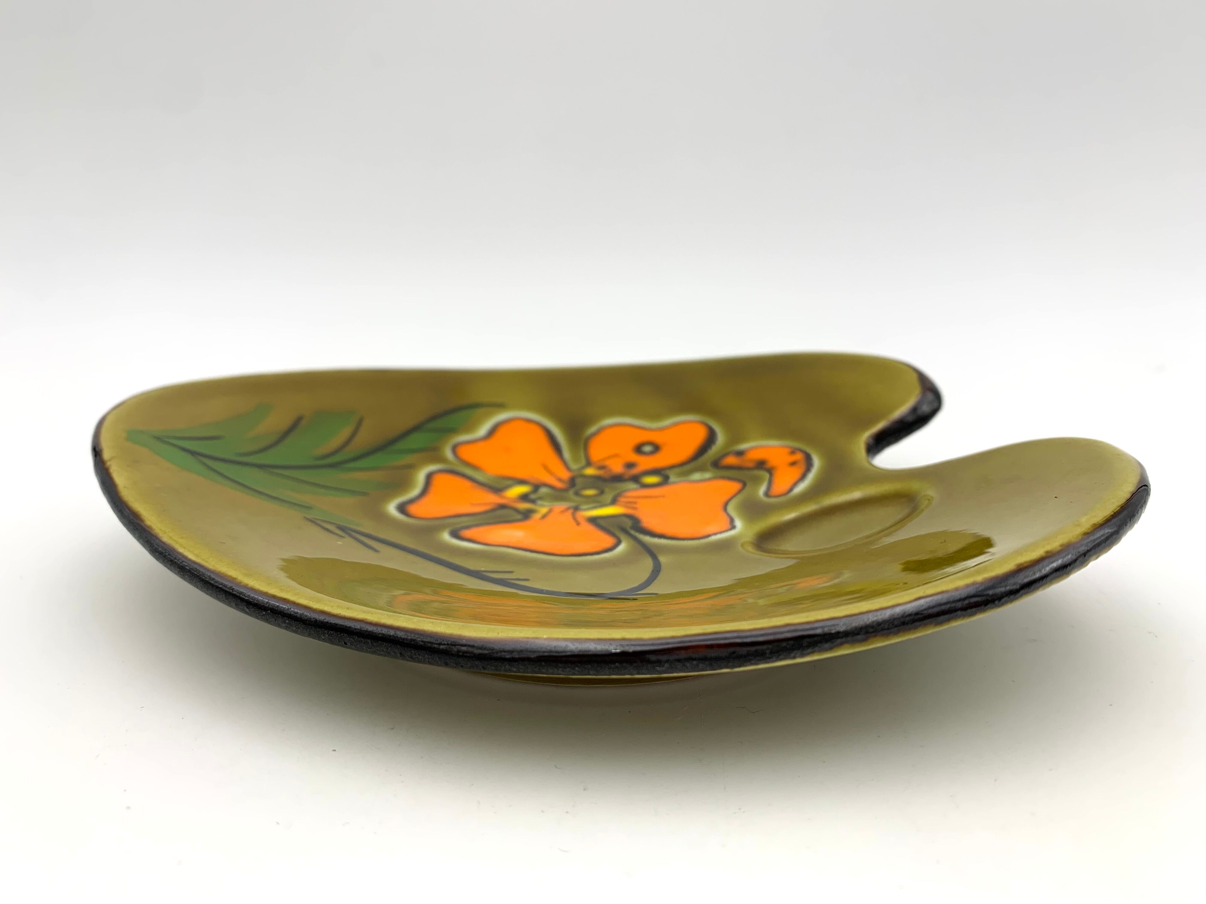 Vintage enameled ceramic bowl signed POET-LAVAL - 1960s.