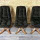 3x 60s 70s chair swivel chair dining chair mid century Danish modern design
