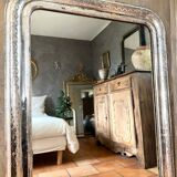 Miroir Louis-Philippe ancien argenté XIXème