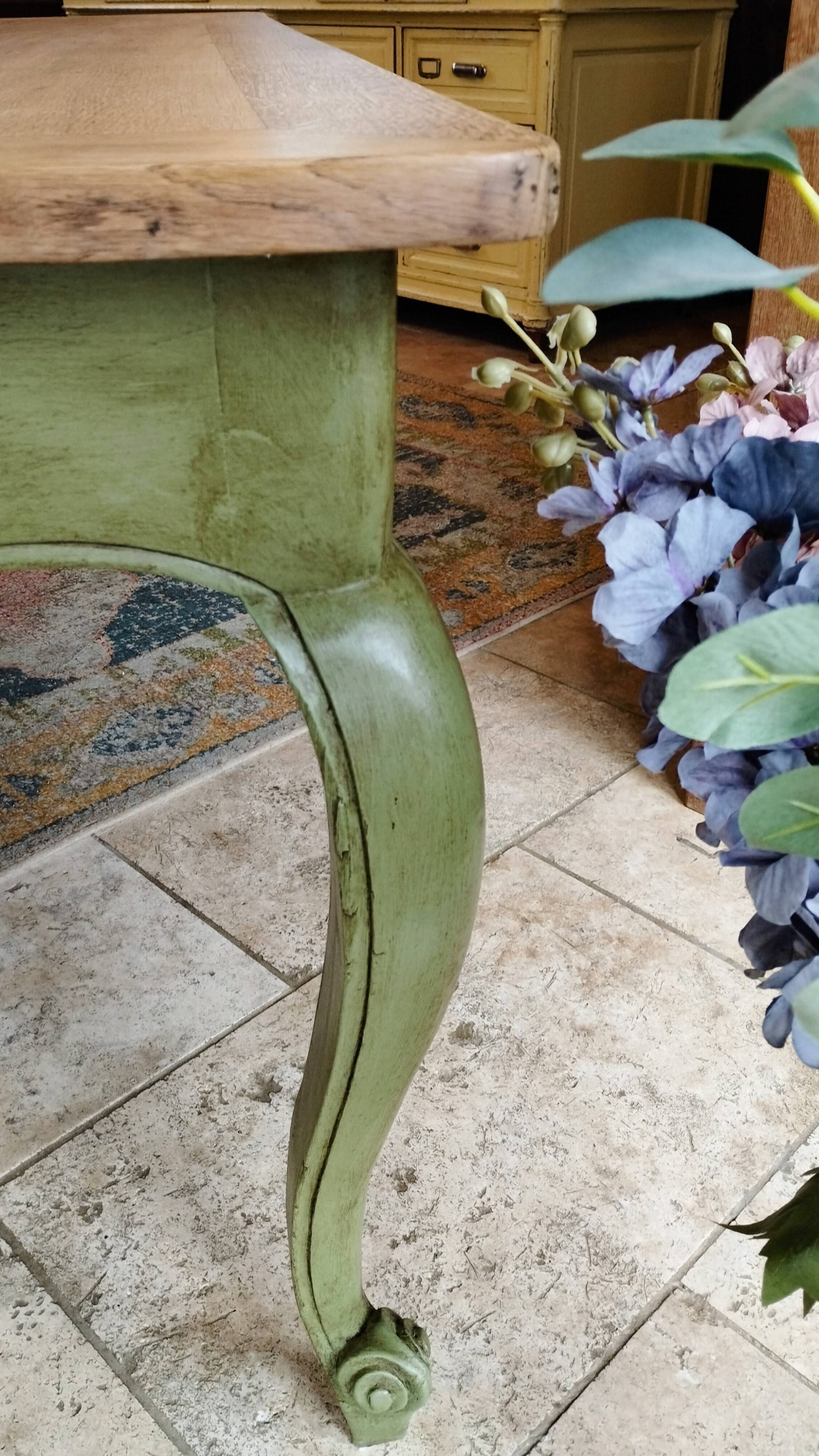 Olive green patinated table
