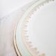 French porcelain dessert plates, green and gold.