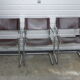 3 fauteuils Matteo Grassi en cuir marron et structure chromée vintage