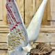 Large altar angel 42.5 cm plaster church statue sulphide eyes XIX