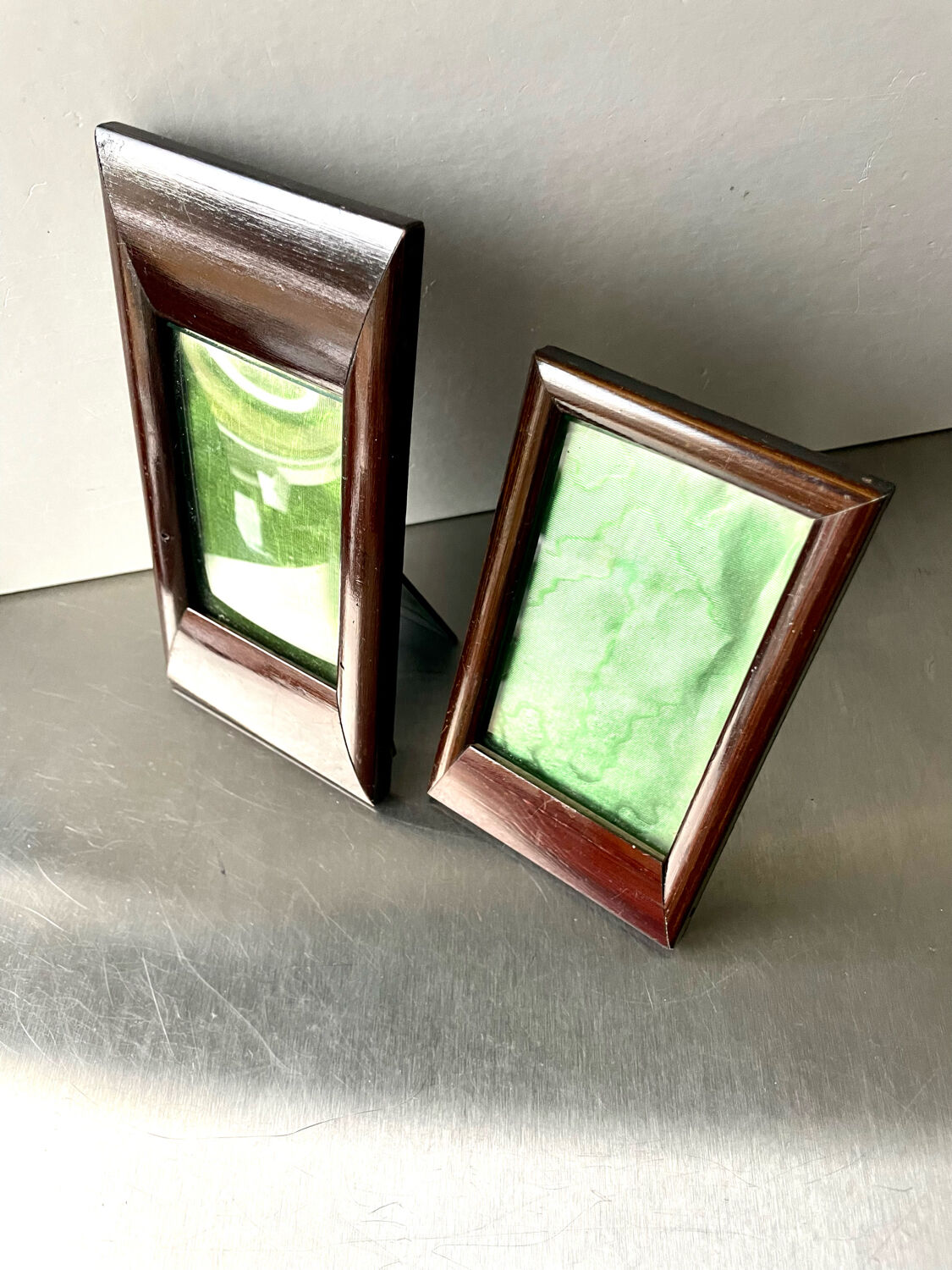 Pair of art deco mahogany frames