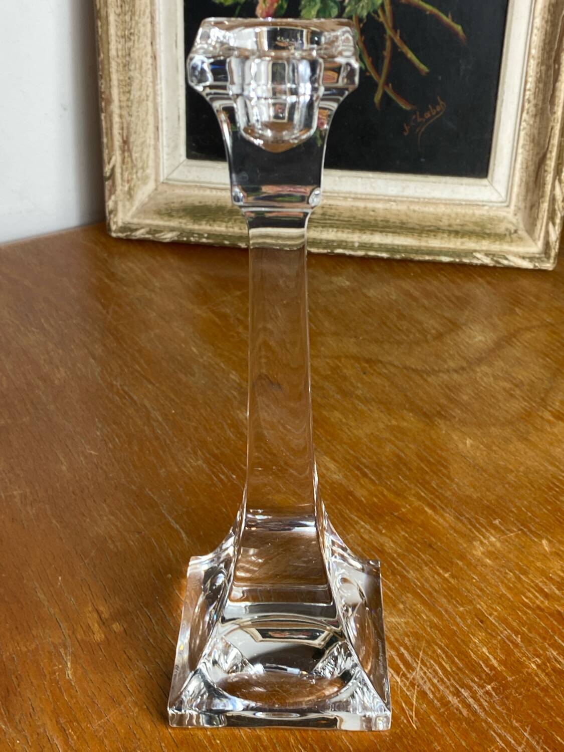 Pair of crystal candlesticks, Villeroy & Bosh