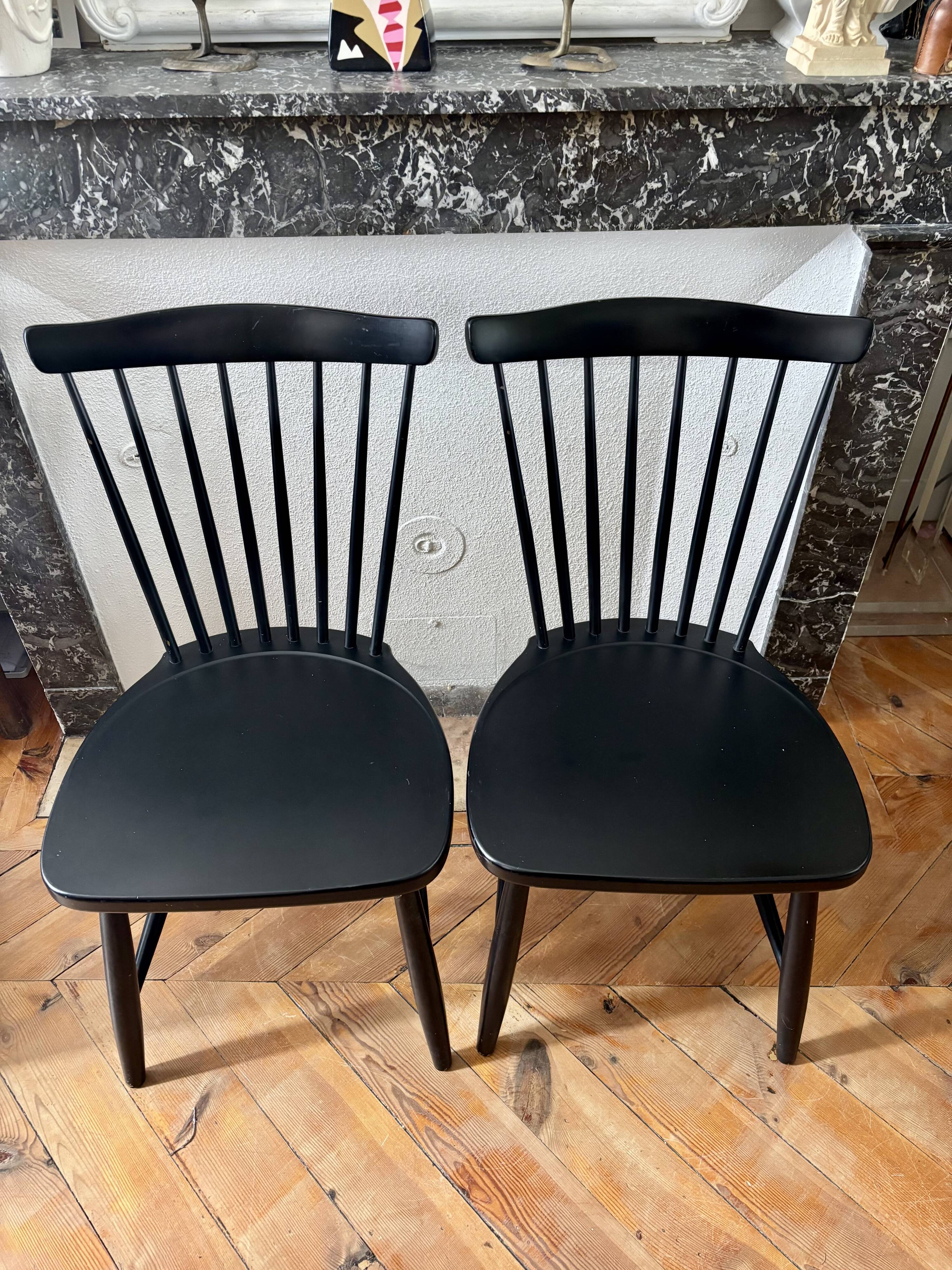 Pair of Swedish wooden chairs Swen Eric Fryklung 1950