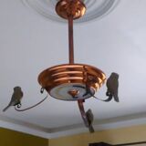 Small art deco “birds” copper chandelier.