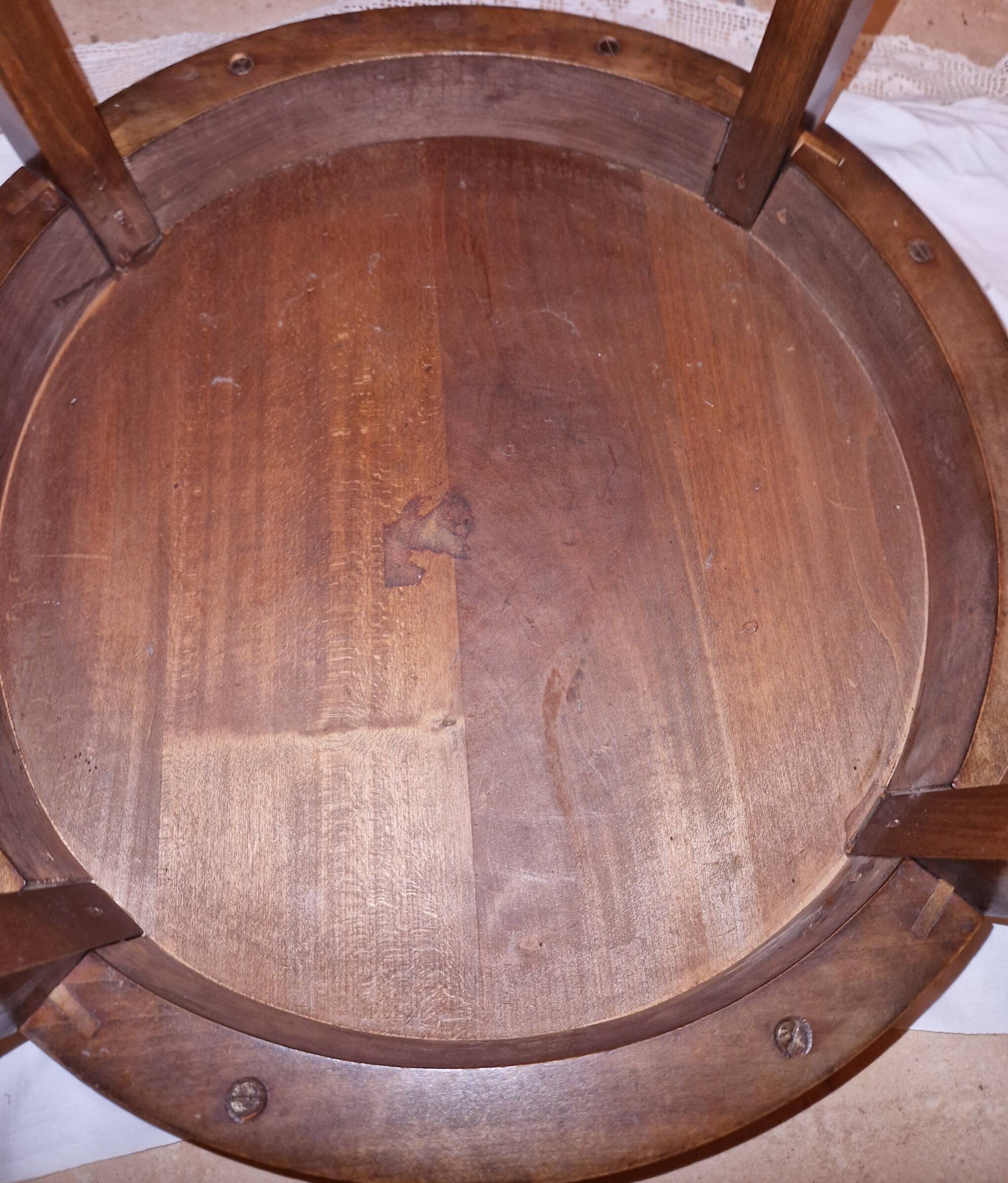 S013 E024 Antique Art Deco side table – pyrography – solid wood