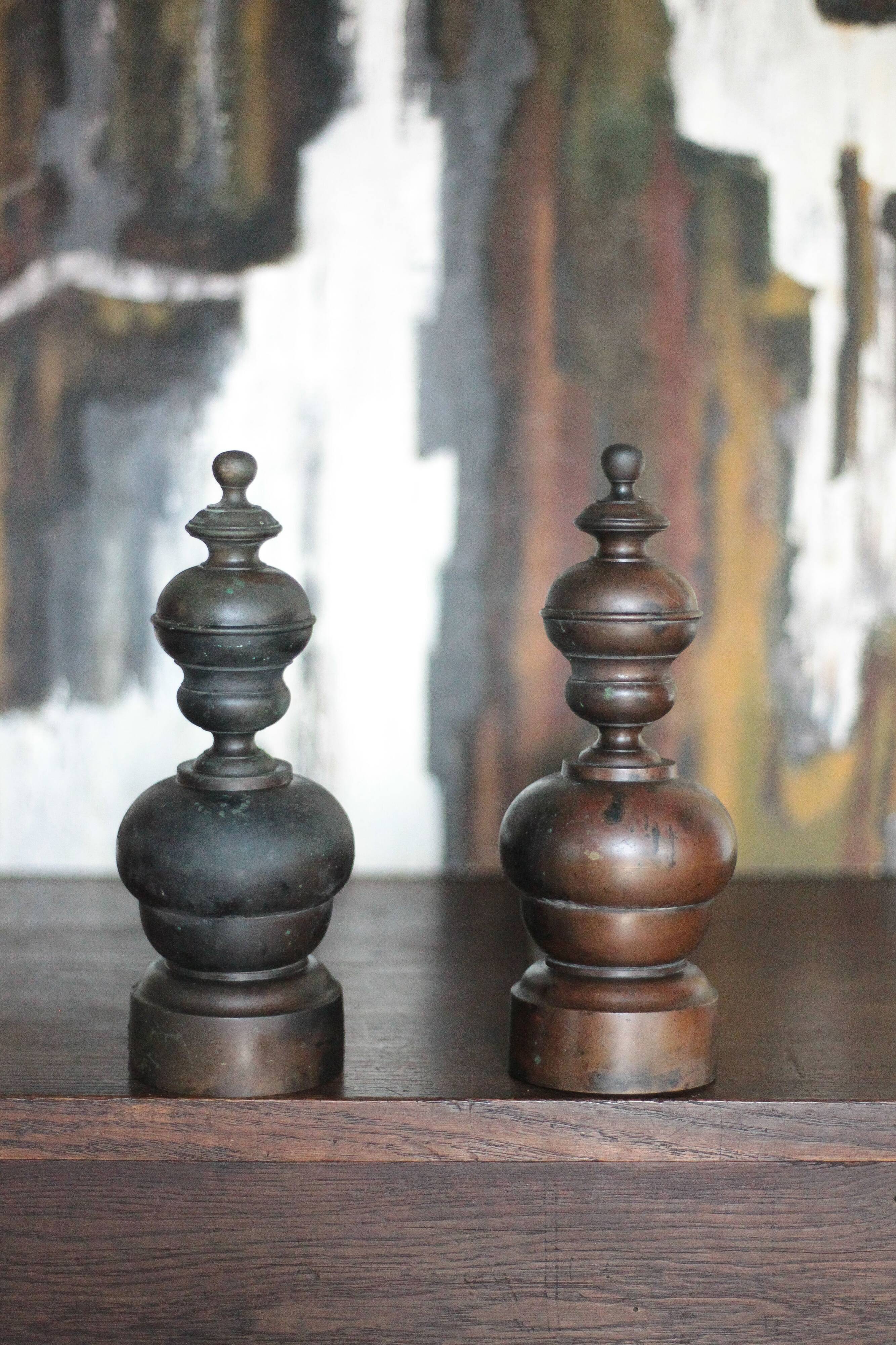 Vintage chenets, pair of chenets, fireplace accessory.