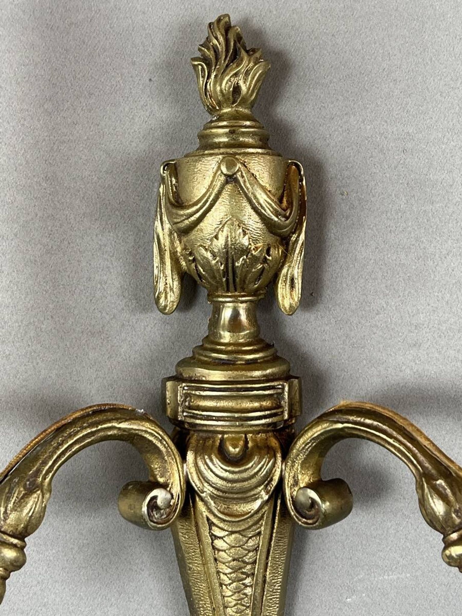 Set of four bronze wall sconces, Louis XVI style, 20th century.