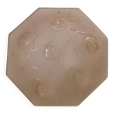 Plafonnier en verre dépoli rose Art Déco signé Degué France, design rose.