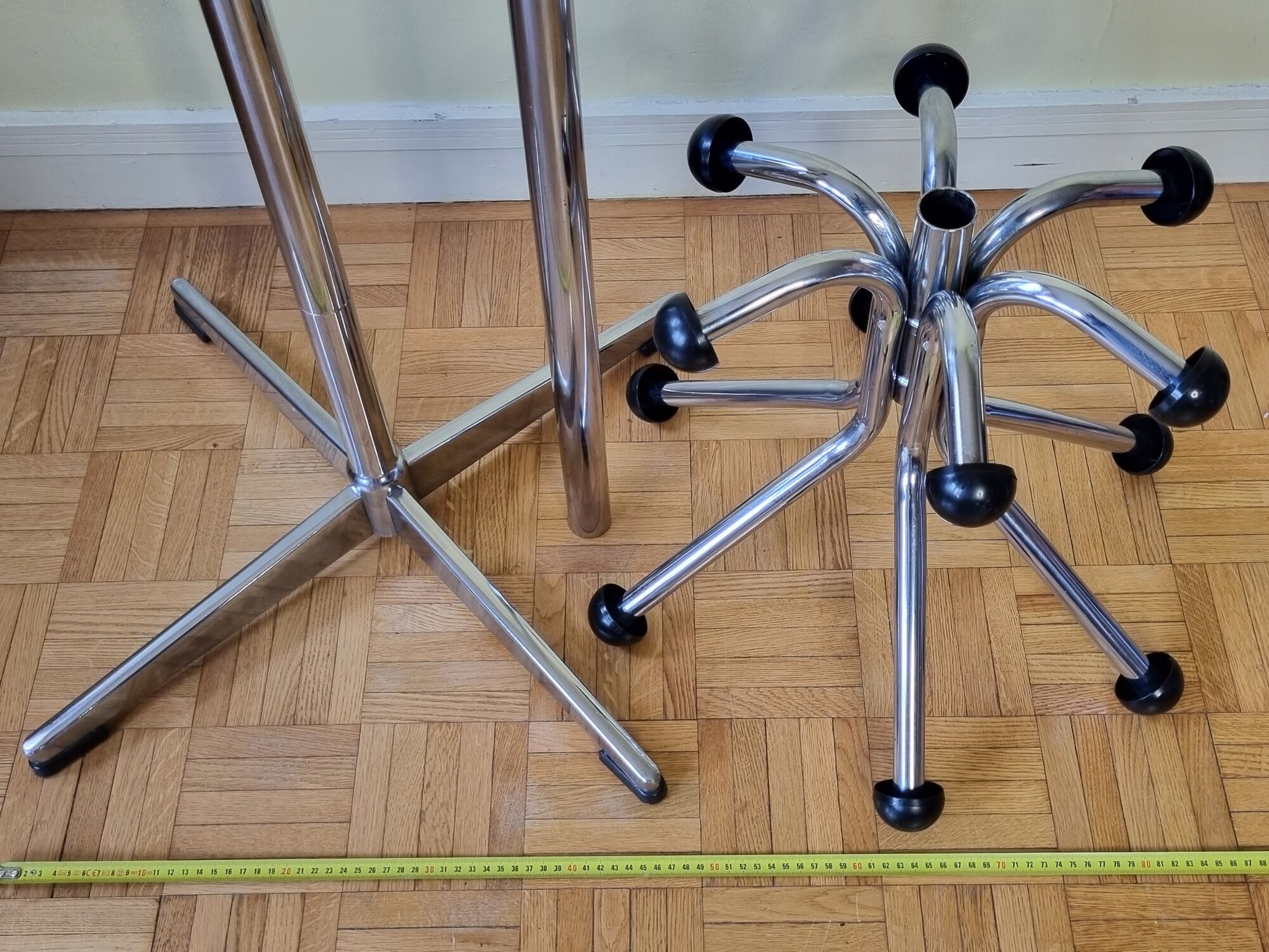 Vintage chrome metal coat rack, 70s-80s