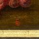 Oil panel monogram eg to identify still life fruits glass wine