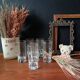6 tall, octagonal, transparent vintage Luminarc Octime glasses (14 cl capacity)