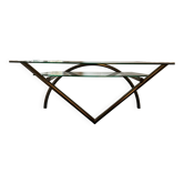 Bureau en verre et inox modèle Scrivania