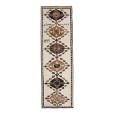 Wide brown beige turkish runner rug