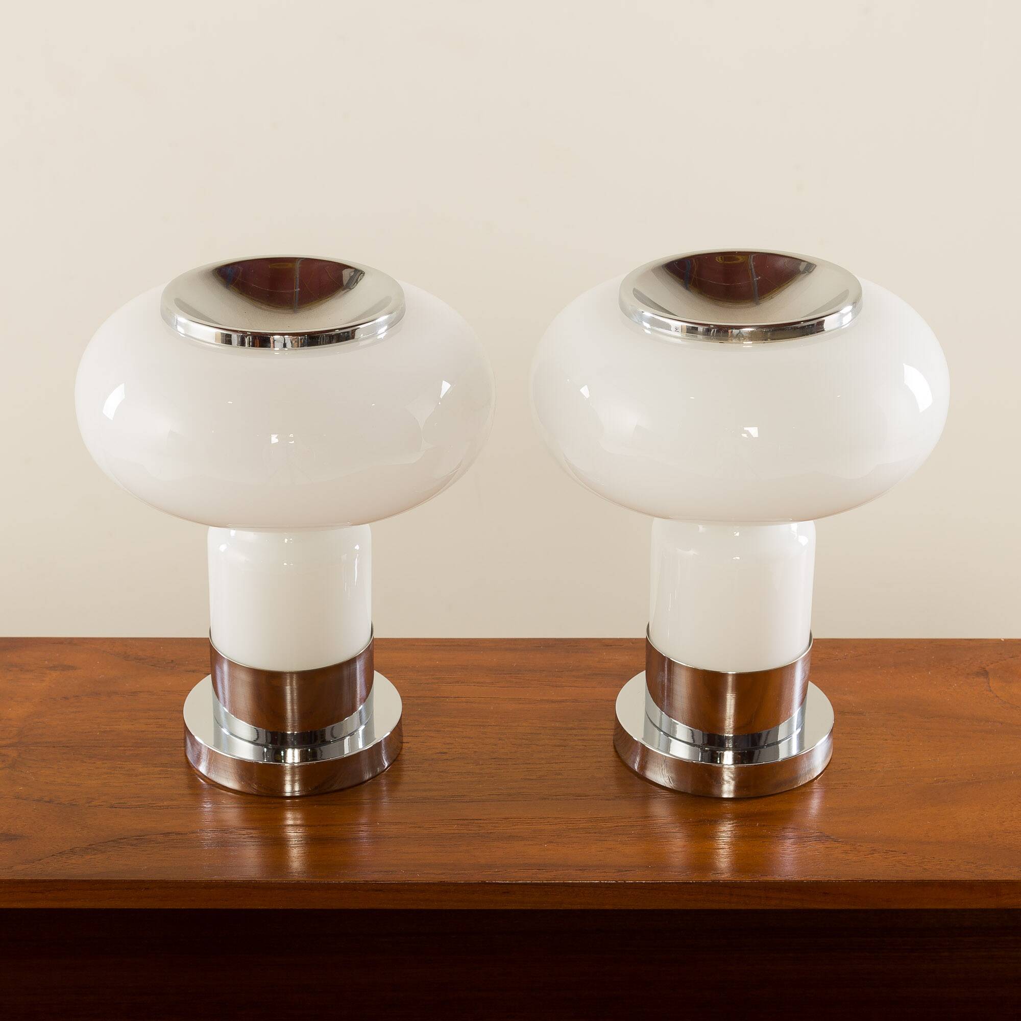 Murano glass Space Age table lamps, set of 2, Italy 1970s