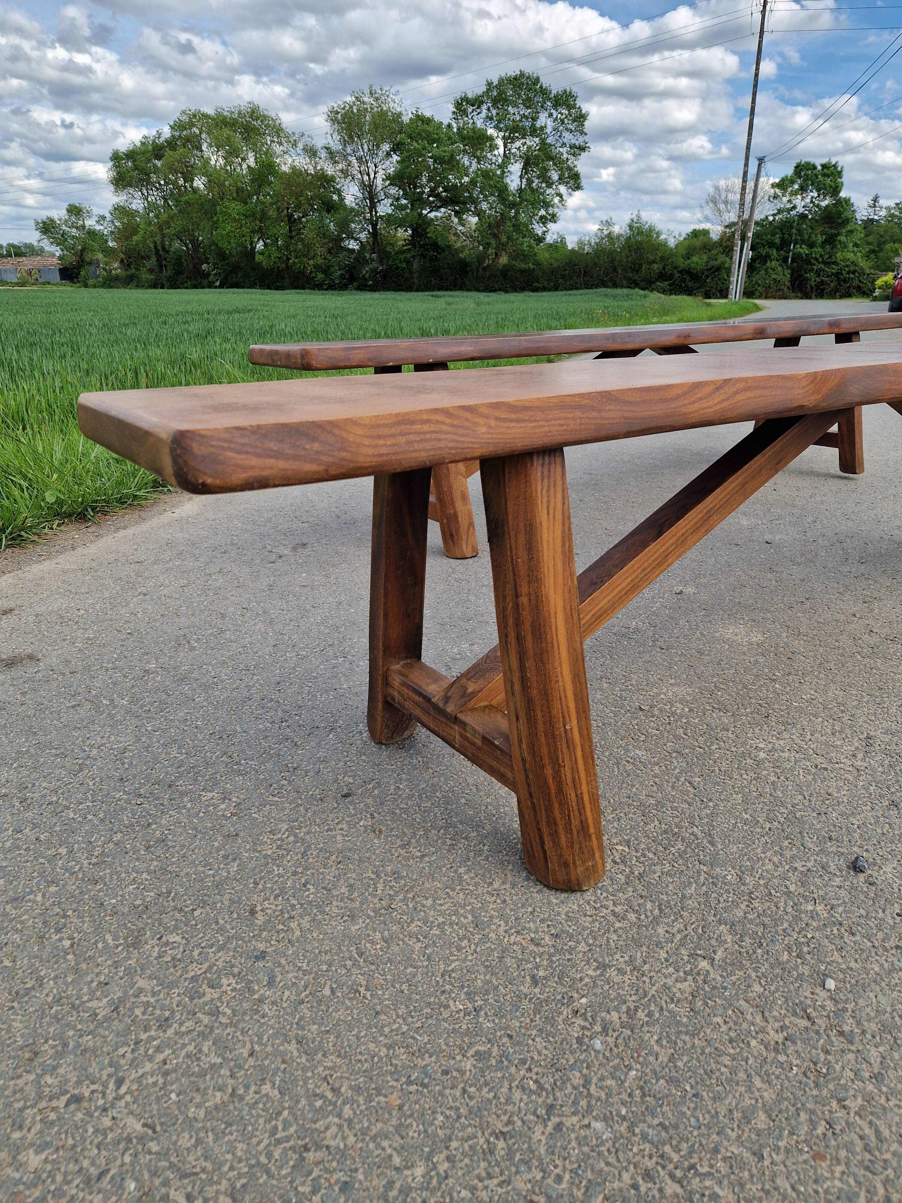 Lot de 2 bancs en orme massif par Aranjou