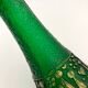 Vintage vase in moulded glass, green and gold patterns - 1970s