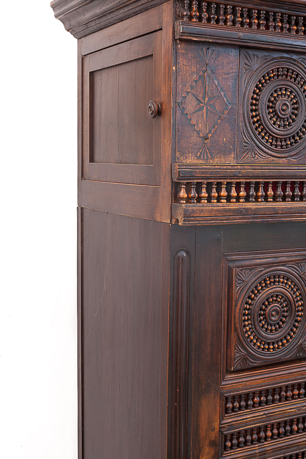 Vintage neo-breton sideboard in solid oak, 1880