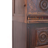 Vintage neo-breton sideboard in solid oak, 1880