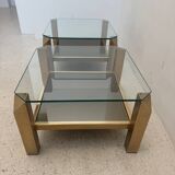 Pair of Belgo Chrom side tables, Belgium 1970s