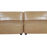 Pair of Steiner low chairs that can form a sofa, 1970s