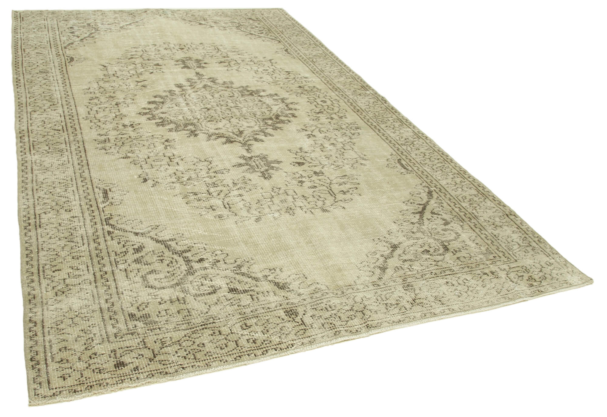 Hand-Knotted Decorative Turkish Beige Rug 193 cm x 310 cm