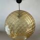 Vintage 70s smoked glass ball pendant light