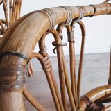 Fauteuils rotin et table