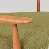 Vintage wild green bouclé armchair design by H.Lis