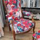 Voltaire armchair and ottoman