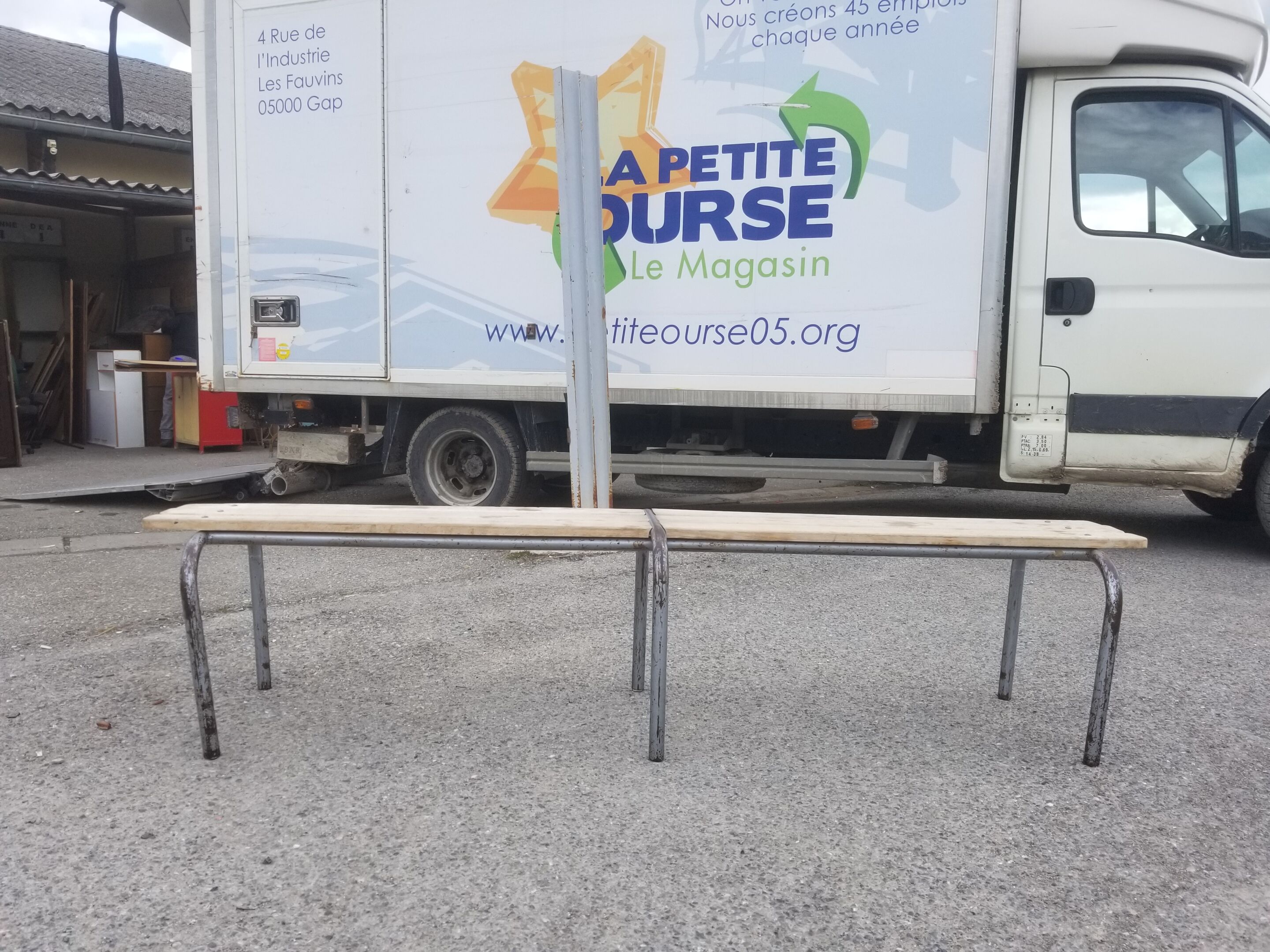 Vintage schoolboy bench