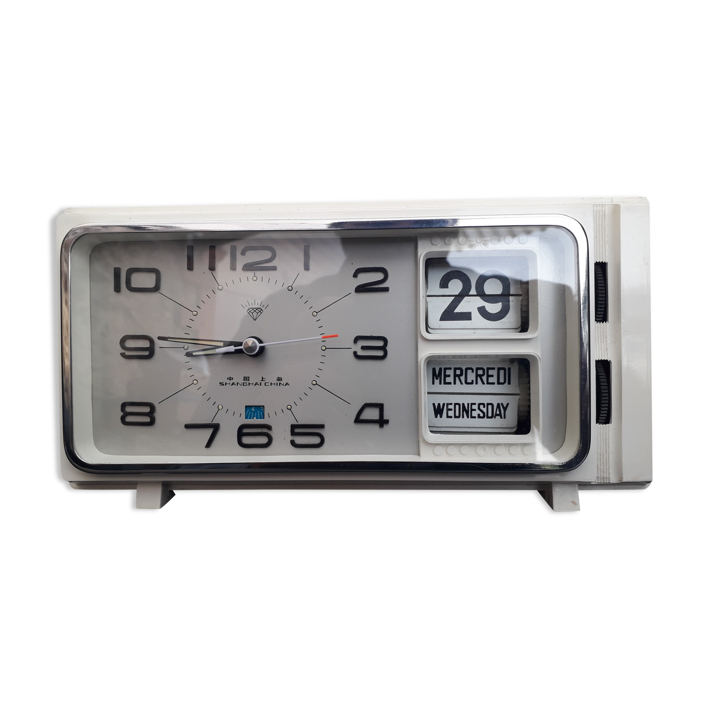 Old alarm clock flip flap vintage with mechanical slats