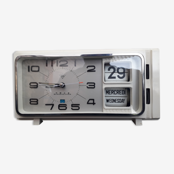 Old alarm clock flip flap vintage with mechanical slats