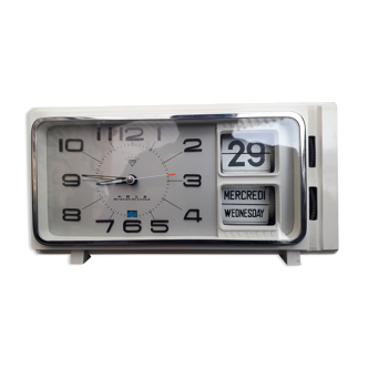 Old alarm clock flip flap vintage with mechanical slats