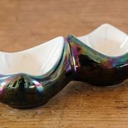 Lot of iridescent earthenware salerons