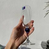 5 Luminarc blue glass flutes