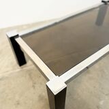 Black & Chrome Design Coffee Table – Smoked Glass