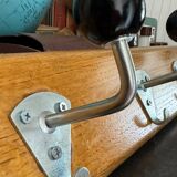 Old school coat rack 10 black ball hooks