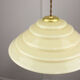 Mid-century Yellow Glass & Brass Pendant Lamp