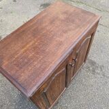 Vintage dark wood buffet with 2 doors, 80cm